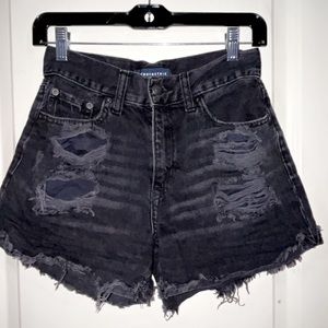 rip jean shorts black Aeropostale